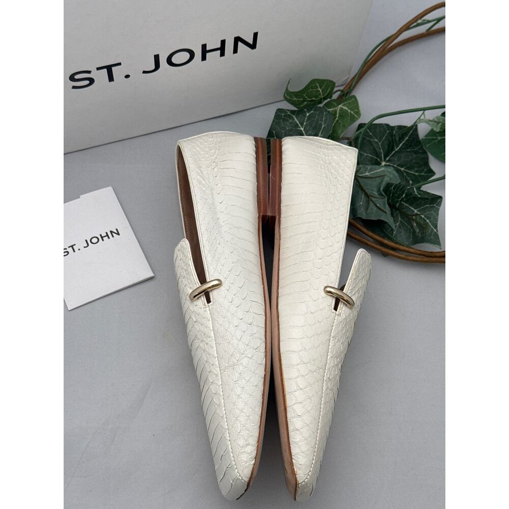 St. John Optic White Loafers Size 9 - Picture 6 of 10